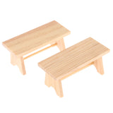 Doll House Mini Wooden Coffee Table Wood Simulation Teatable Coffee Table Living Room Toy Doll House Accessories Mini Dollhouse
