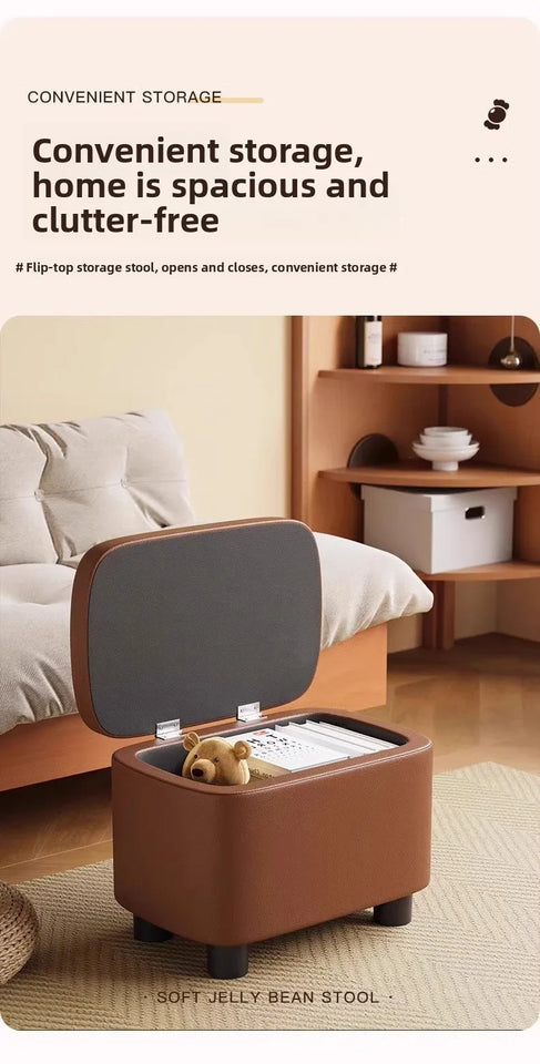 Shoe Cabinets Shoe Stool Upholstered Shoe Bench Storage Ottoman Seat Entryway Hallway Living Room Soft Padded Faux Leather