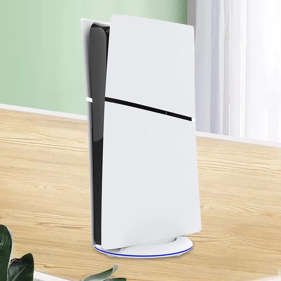 RGB Vertical Stand with Anti-Slip Pad LED Base Gaming Stand Stable Console Base Bracket for PS5 Slim Disc/Digital Version