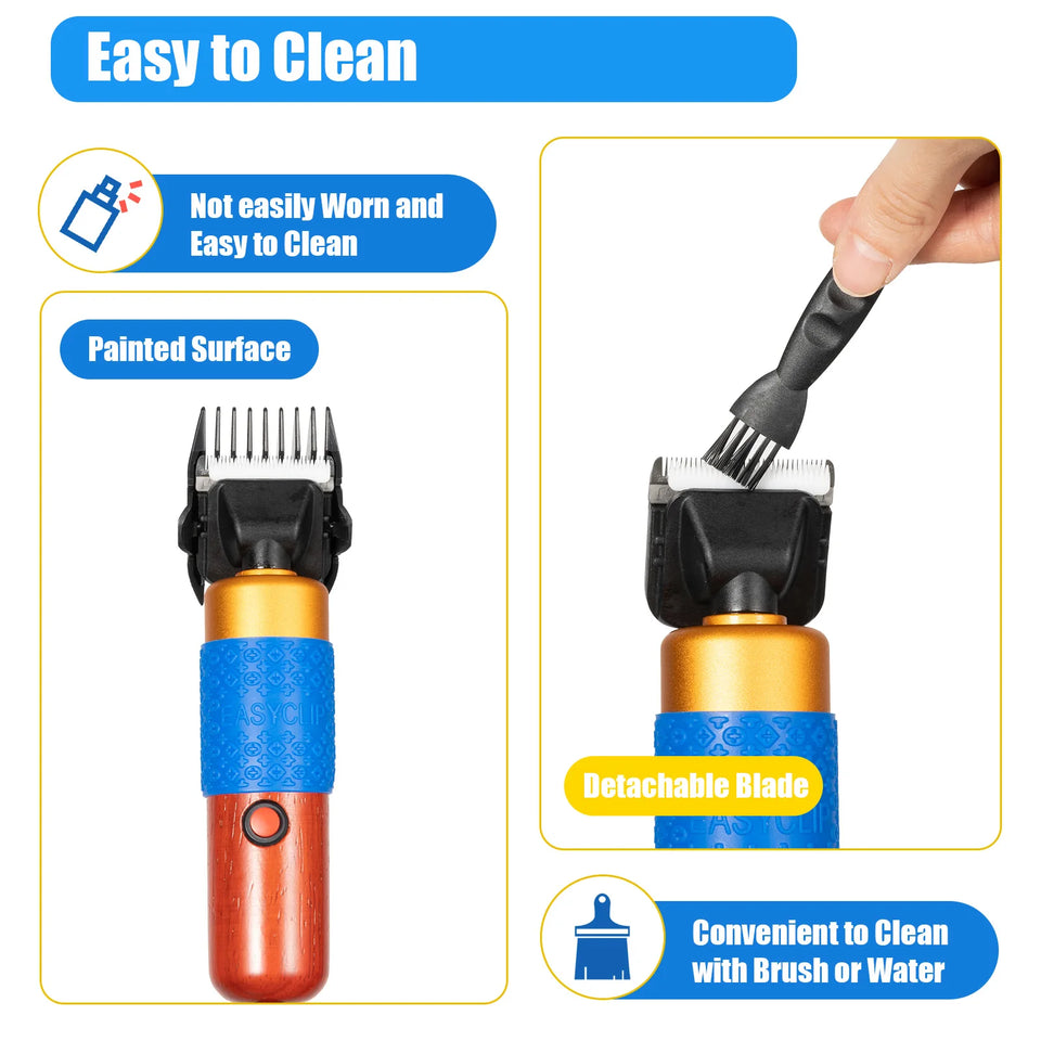 36W Professional Dog Clipper Cat Hair Trimmer Pet Grooming Kit Adjustable Clipper Comb & Detachable Blades Trimmer
