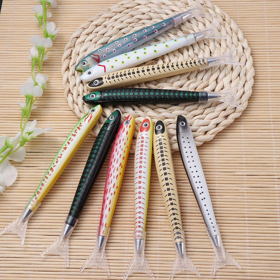10 Pcs Ballpoint Pen Ocean Style Fish Shaped Stationery Pens Kids Prizes Students Gifts Bright Color Writing