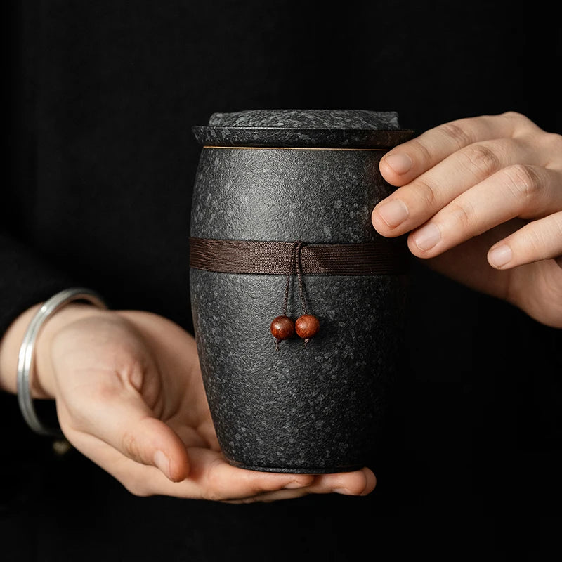 Tea Separation Tea Cup Ceramic with Lid Creative Tea Cup Personal Filter Office Portable Household Water Cup