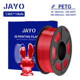 JAYO PETG/PETG Clear 3D Printer Filament 1.75 ±0.02mm 1.1kg/roll High Toughness Neatly Wound Filament Fit Most FDM Printer