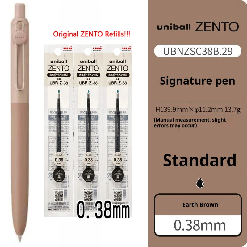 Uni-ball ZENTO Click Gel Pen,0.38/0.5/0.7mm Various Colors Water-based pen With Ergonomic Grip Smooth Writing for School&Office