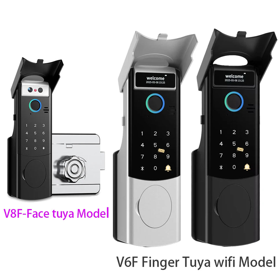 Outdoor Waterproof Smart Tuya Wifi Lock 3D Face Recognition Digital Code Keyless App Fingerprint Lock With Rechargeable Battery