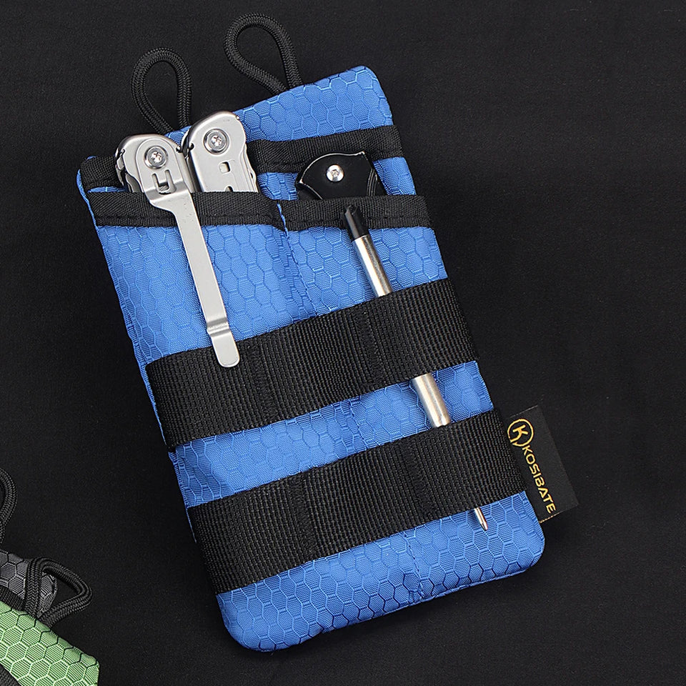 Foldable Small Tool Storage EDC Pouch Lightweight Wear Resistant Organizer for Camping Hiking Sports Portable Credit Card Wallet