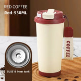 Ceramic Lined Insulated Cup Travel Coffee Cup with Sealed Lid Reusable Ceramic Lining High Aesthetic Value