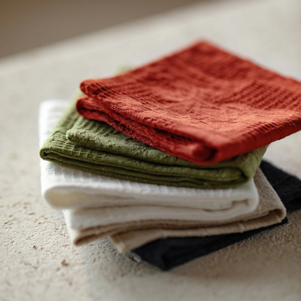 Thick Handmade Cotton Linen Tea Towel Double Sided Water Absorbent Tea Tablecloth Tea Set Mat Tea Tray Cup Coaster Pot Holder