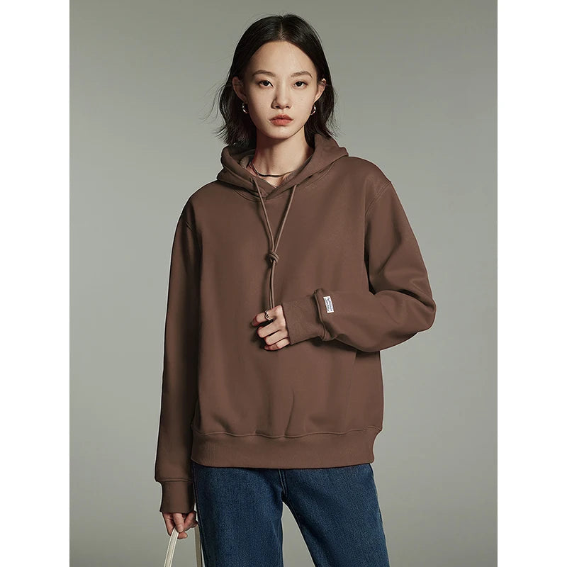 Women Plush Hoodies Sweatshirt 2024 Autumn Long Sleeve Loose Hooded Sweatshirt Versatile Leisure Multicolor Warm Pullover Tops
