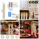 LED Flameless Taper Candles 6.5/11" Battery Operated Fake Flickering Candlesticks Electric Long Candles for Wedding Home Decor