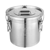 12L Stainless Steel Cereal Container Metal Kitchen Rice Oil Storage Bucket Airtight Durable Corrosion Resistant for Flour Cereal