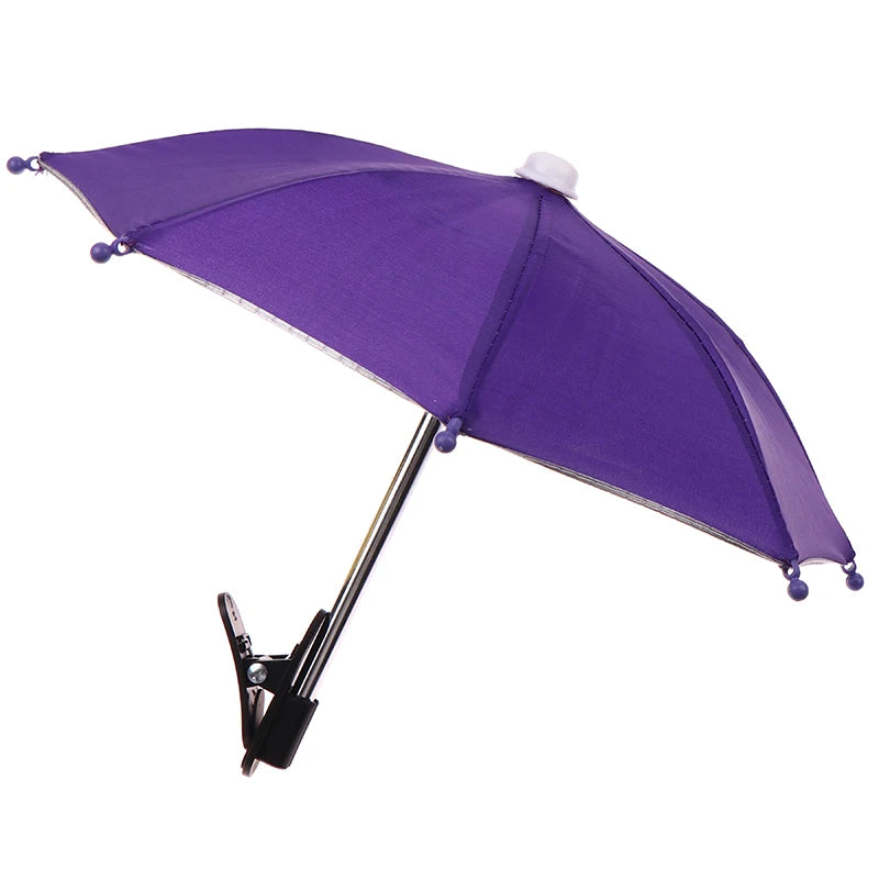 Motorcycle Mobile Phone Holder Sunshade Umbrella Waterproof Small Helmet Sunscreen Phone Stand Bracket Protect Phone From Rain