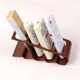 4-Remote Holder - Black Plastic Desk Organizer for TV Stand/Office, Space-Saving Storage Rack
