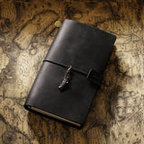 Refillable Leather Travel Notebooks Diary, Retro Handmade Leather Portable Travel Journals Sketchbook for School Office Supplies