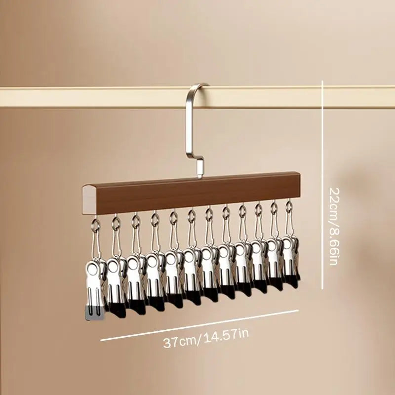 Closet Organizer With 10/12 Clips, Space Saving Hanging Closet Organizer, Space-Saving Hat Scarf Clothespins