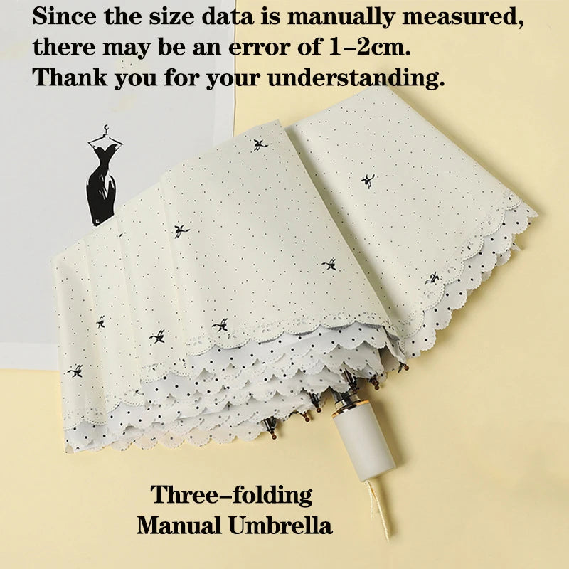 Women's Umbrella Lace Fashion Folding Umbrella Sunshade Umbrella Wind and Rain Resistance Travel Foldable Portable Student Gift