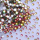 1440Pcs Mix Size Glass Flatback Rhinestone Glitter Crystal AB Round Diamond Non Hotfix Glue On Stone for DIY Nail Art Decoration