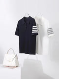 Korean Style Sweater Women's Summer New Youthful Vitality Age-reducing Polo Neck Fashionable Slimming Base Sweater Summer