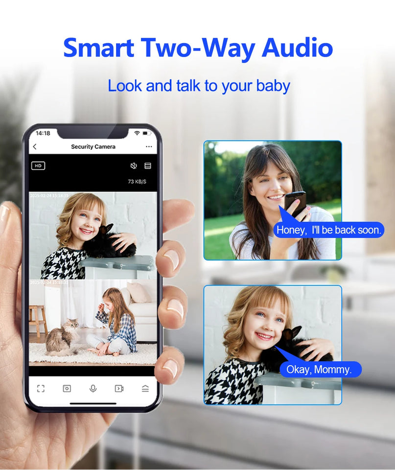 Tuya WiFi Camera 1080P HD Indoor Security Monitor Smart Life APP Real-time Surveillance Camera Supports Two-way Voice Intercom