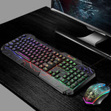Computer Desktop Wired Gaming Keyboard Mouse Mechanical Feel Led Light Backlit Keyboard Mouse Combos