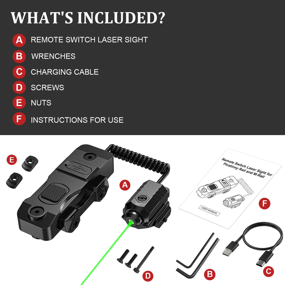 7004 charging mode, equipped with a green laser sight with mouse tail aiming assist function