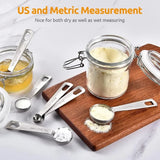 6pcs/set Food-grade Stainless Steel Measuring Spoon Anti-Scratch Sugar Coffee Powder Spice Scoop for Home Baking Daily Cooking