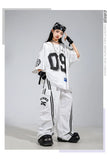 Boys Hip Hop Mesh T-shirt Cargo Pants Girls K-pop Street Dance Sweatshirt Costumes Child Clothes Sets Kids Teens Jazz Streetwear