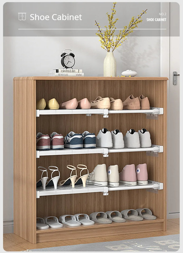 Adjustable Closet Shelf Organizer, Extendable Storage Rack with Divider, Space Saving Shelf for Home Dormitory Wardrobe Cabinet