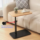 Adjustable height table - with wooden tabletop, portable sofa side table, suitable for coffee, office, and indoor/outdoor use