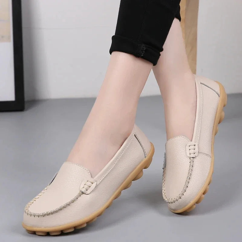 Women Flats Ballet Shoes Woman Cut Out Leather Breathable Moccasins Women Boat Shoes Ballerina Ladies Casual Shoes