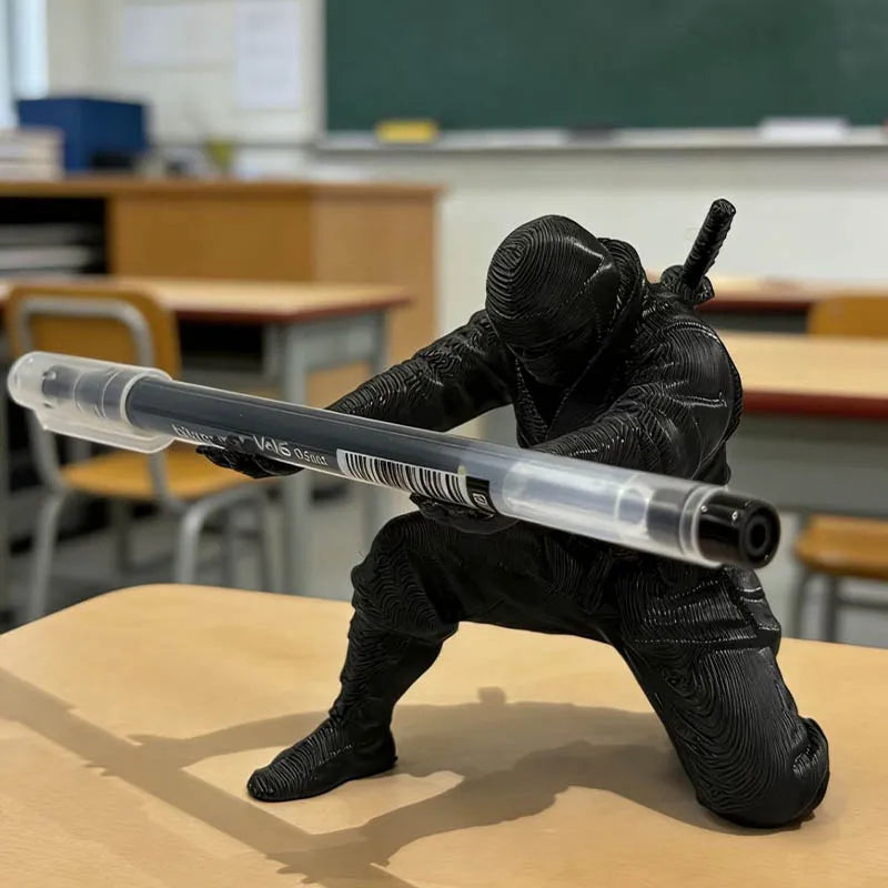 1pc/3pcs 3d Printed Ninja Pen Holder Unique Figurine Stationery Organizer Pencil Figurines Desk Decor Craft For Pen Storage Gift
