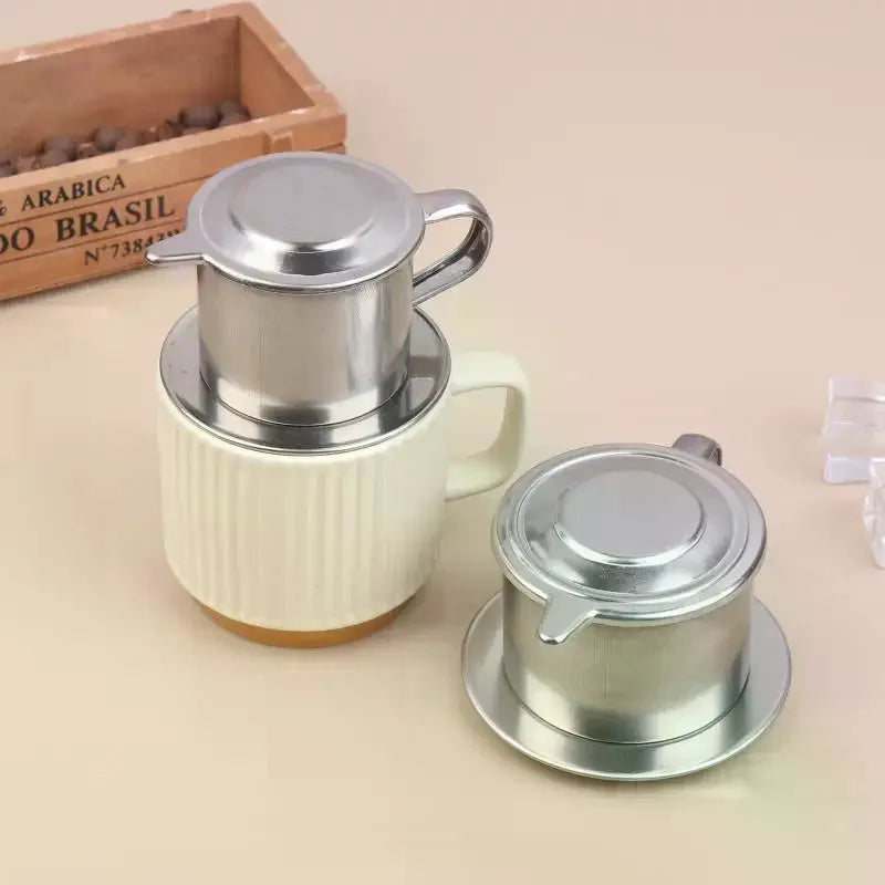 Stainless Steel Coffee Filter Infuse Cup Vietnamese Coffee Dripper Maker Pot Portable Coffee Drip Strainer Kitchen Tools 1PC