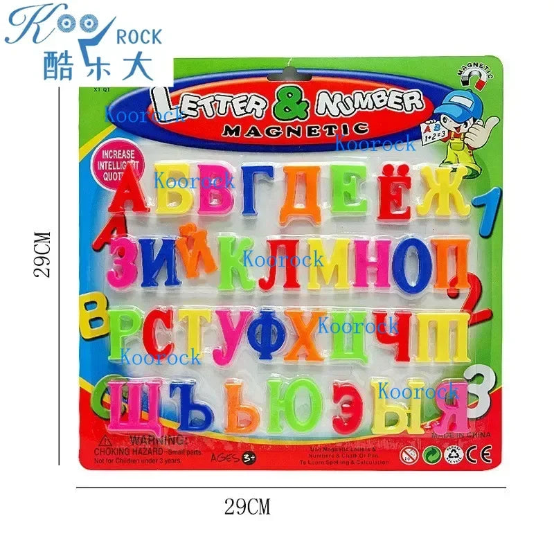 Colorful and Odorless Magnetic Letters in 4cm Uppercase Russian Alphabet for Infant Early Education