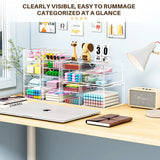 16-Drawer Makeup Organizer, Clear Dustproof Storage for Jewelry, Pens & Stationery