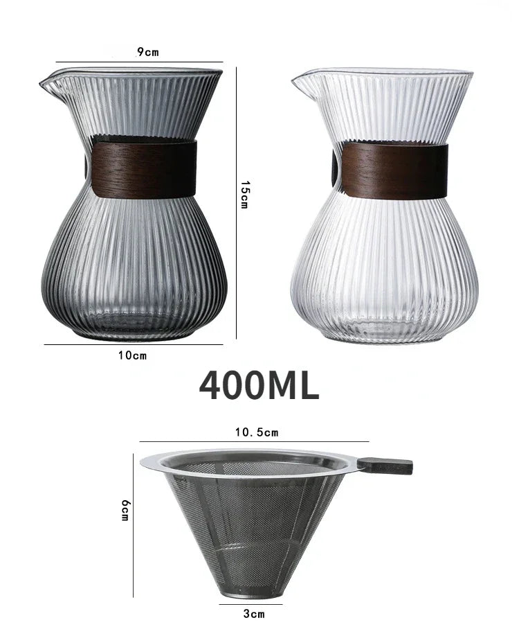 Hand Brewed Glass Coffee Sharing Pot Barista Tools Household Filter Coffee Pot Set Coffeeware Teaware Coffe Accessories