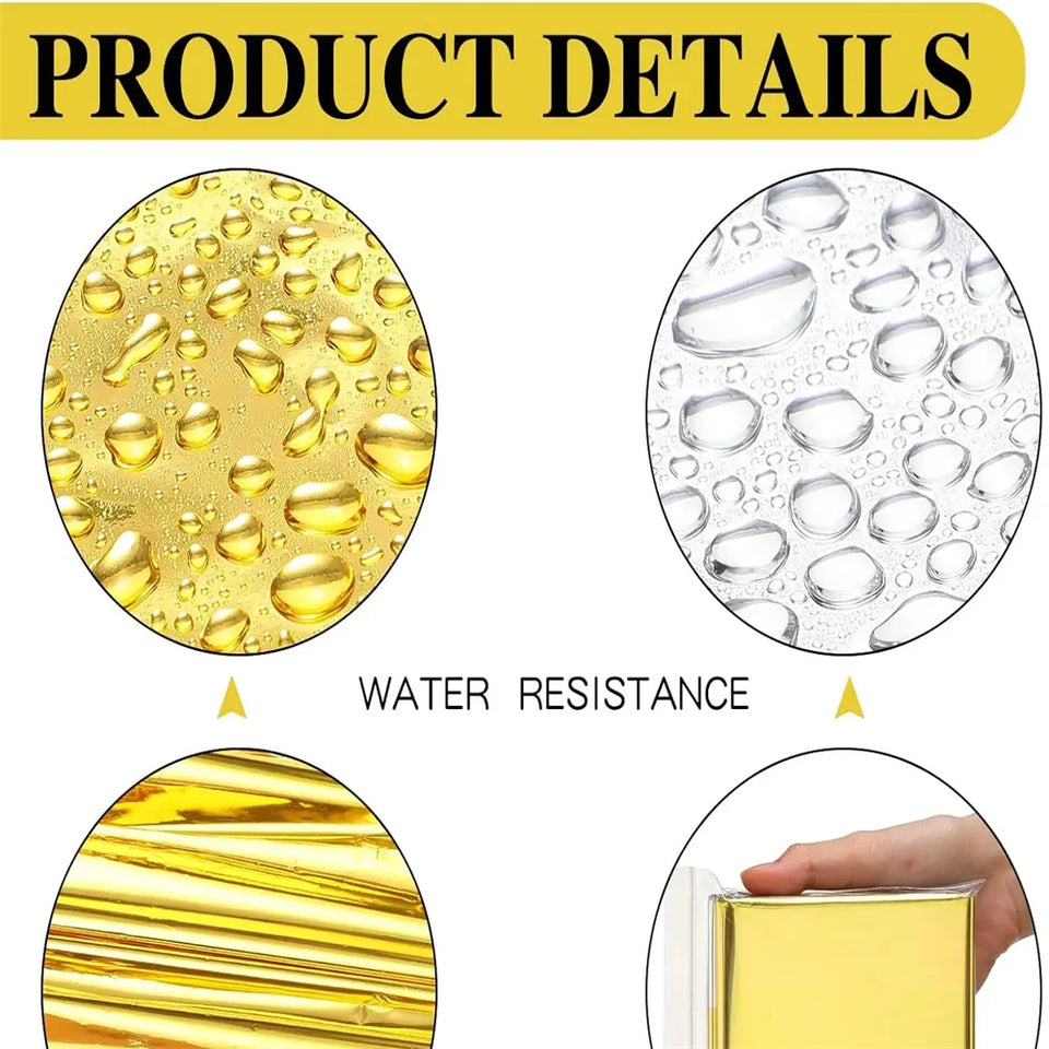 Hiking, mountain climbing, emergency blankets, camping, survival equipment, gold and silver double-sided insulation, sun protect