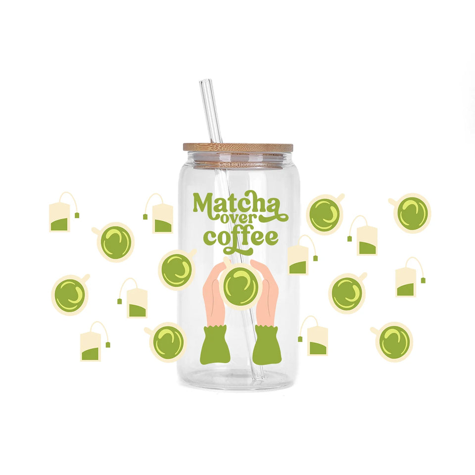 Coffee vibe Series easy peel waterproof DIY decoration decals 3D transfers uvdtf crystal sticker 16oz uv dtf cup wraps