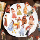 50pcs Kawaii Girl PET Sticker pack DIY Scrapbooking Decor Photo Album Creative Stationery Collage Materials Stickers