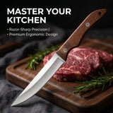New Multi-Purpose Chef Knife Ultra-Sharp – Stainless Steel Ergonomic Wood Handle with Cover for Home & Commercial Cooking