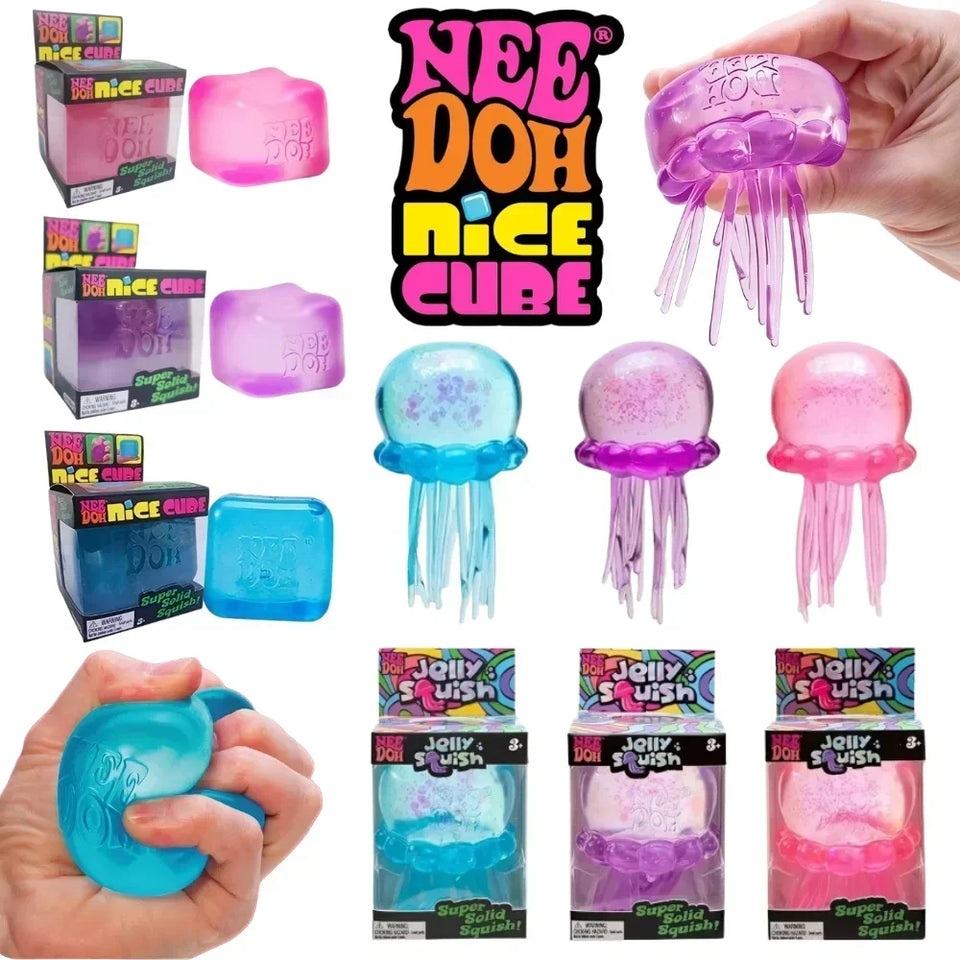 GOOD- NeeDoh Nice Cube Squishy Stress Relief Toy, Soft Squeeze Fidget Cube for Kids & Adults, Anxiety Relief Sensory Toy-