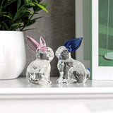 Crystal Rabbit Bunny Figurine Collectibles Spring Easter Decoration Glass Art Animal Paperweight Ornament Creative Gift