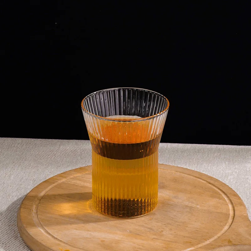 Glass Coffee Mug Japanese Style  Walnut Cup SleeveTransparent Kawaii Cup Coffeeware Beautiful Tea Mugs Beer Mug Cute Mug