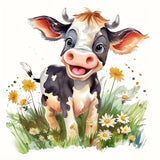 Huacan New Arrivals Diamond Painting Animal Cow 5D Diy Diamond Painting Flower Set Handmade Gift Decorations For Home