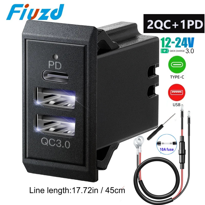 Quick Charge 3.0 USB Socket Outlets usb 12v automotiva car usb charger fast charge QC3.0 Car Socket Adapter for RV Boat