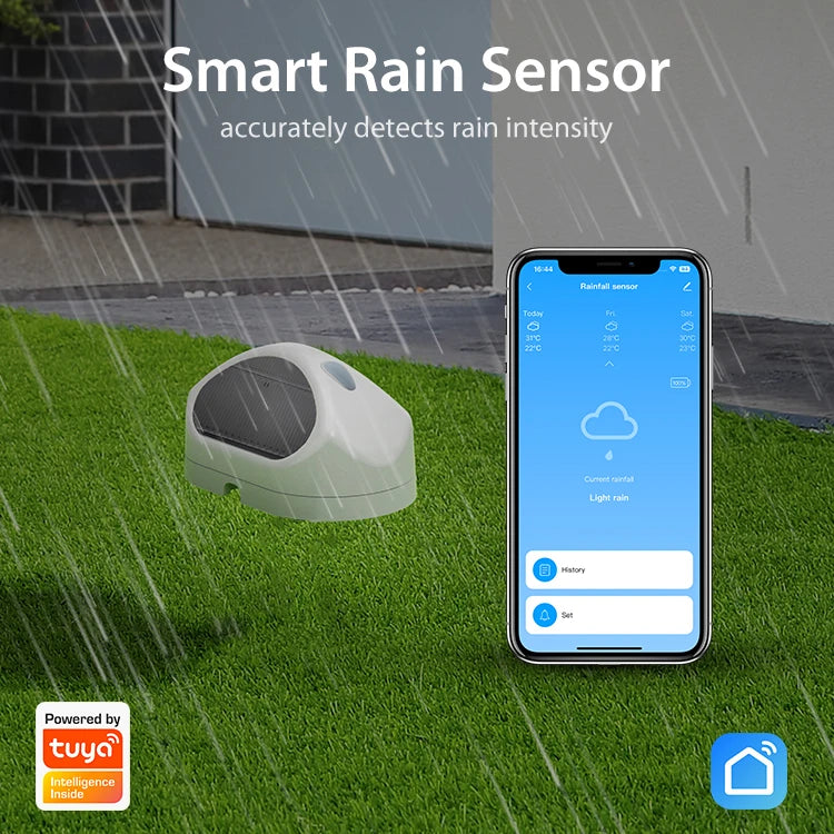 WiFi Rain Sensor Rainfall Duration Leakage Detection Outdoor Waterproof Battery Tuya Smart Life App Control Home Automation