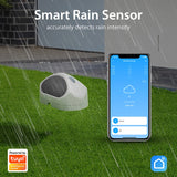 WiFi Rain Sensor Rainfall Duration Leakage Detection Outdoor Waterproof Battery Tuya Smart Life App Control Home Automation