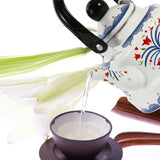 Classic Design Enamel Enamel Tea Kettle European Style Handmade Tea Pot Unbreakable No Whistling Water Kettle Restaurant