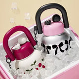 Cute Cherry Water Bottle with Straw, Portable Large Capacity Travel Mug, Ideal Coffee Cup for On-The-Go Hydration