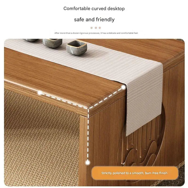 Japanese Style Pure Bamboo Foldable Coffee Table Real Wood Tatami Low Sitting Floor Mat Small Tea Table Window Seat Table