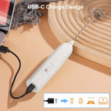 Electric Milk Frother Handheld Egg Beater USB Rechargeable Mini Cordless Coffee Whisk Milk Foam Maker Automatic Eggs Blender